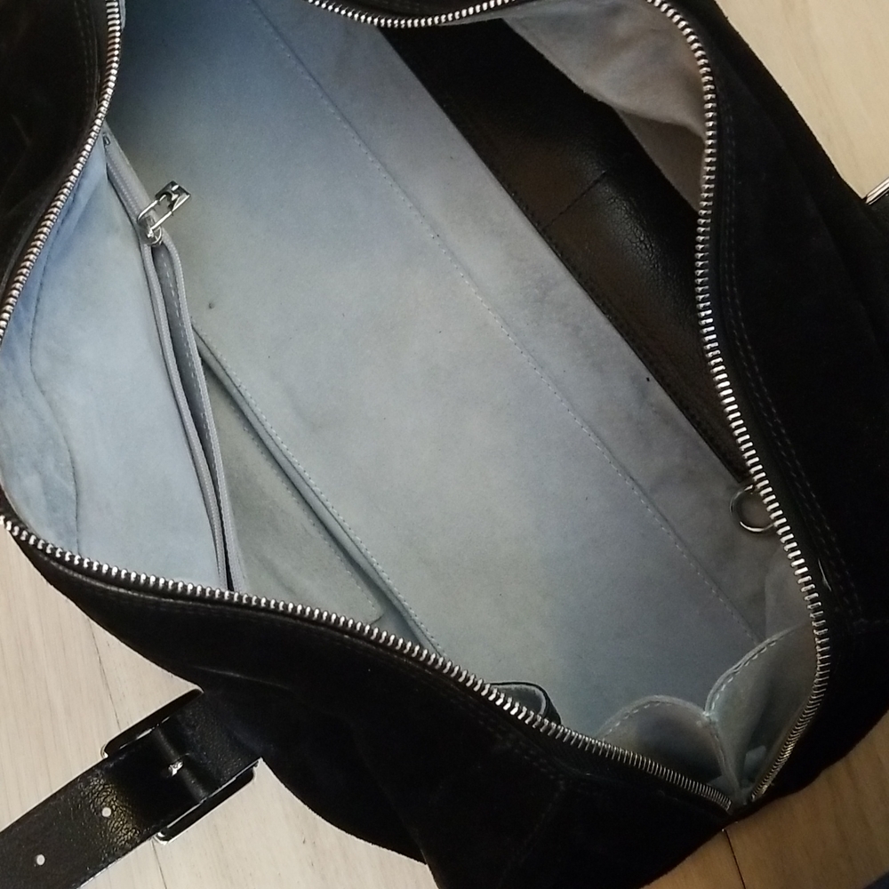 Suede Black Shoulder Bag - Picture 11 of 16